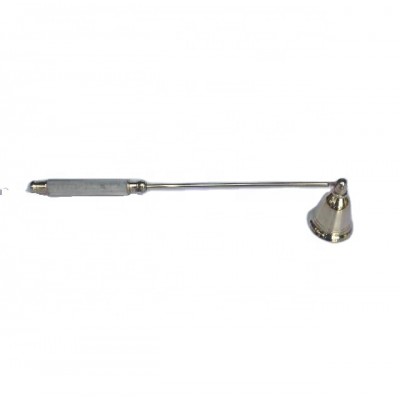 Polished Brass Candle Snuffer with white resin handle