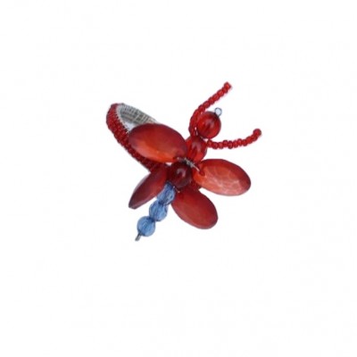 red colour insect style Napkin ring in glass beads can be in any colour