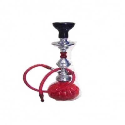 Red Colour Glass pumpkim shape base Hookah with metal and ceramic part