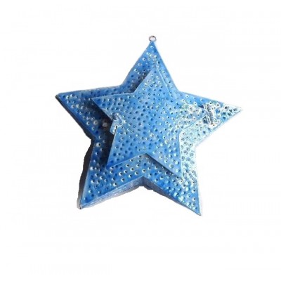 Christmas Tree star made in iron in blue colour