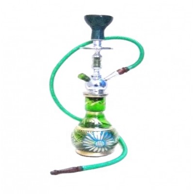 Coloured Glass Hookah with sun flower painted glass base