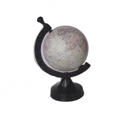 Desk top decorative rotating mini world globe on arch style metal stand white color globe